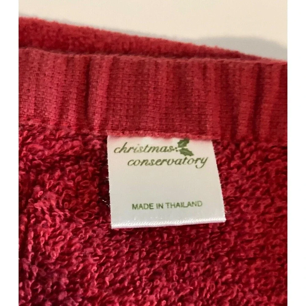 Christmas Hand Towel Set of 4 Red Green Appliqué Snowman Holly Embroidery